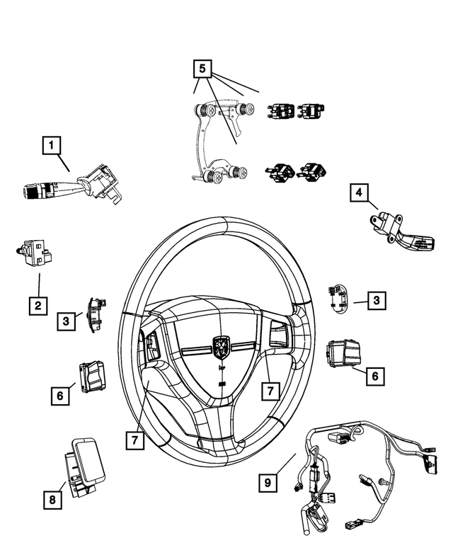5057633AG - Electrical: Horn Switch for Mopar Image image