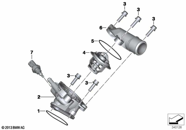 11537707492 - : Thermostat Housing for BMW-Motorrad Image