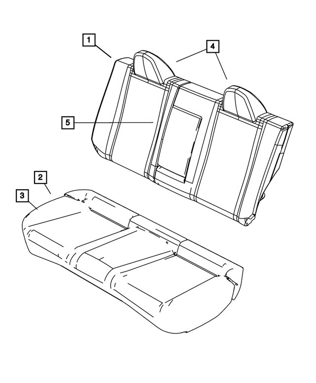 1GC501D1AA - Interior Trim: Rear Seat Cushion Cover for Mopar Image image