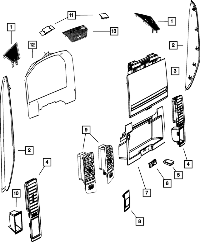 « 1NL95HL1AA – Interior Trim : Haut-parleur Grille, Côté Droit, Etats-unis pour Mopar Image »