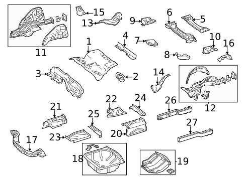 Rear Floor & Rails for 2015 Mercedes-Benz GLK 250 #0