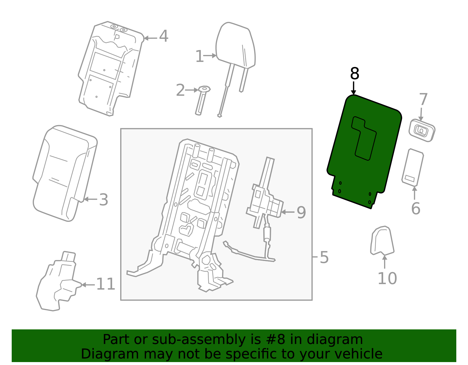 2024-2026 GM Seat Back Panel 85535851 GM | GMPartsDirect.com