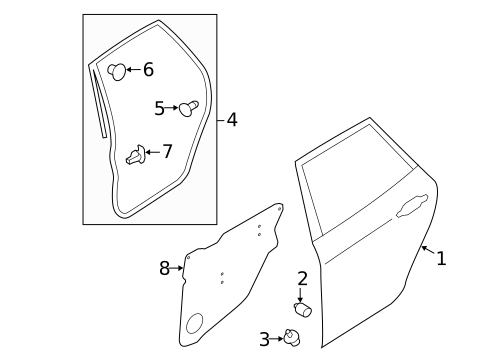 Door & Components for 2008 Subaru Impreza #1