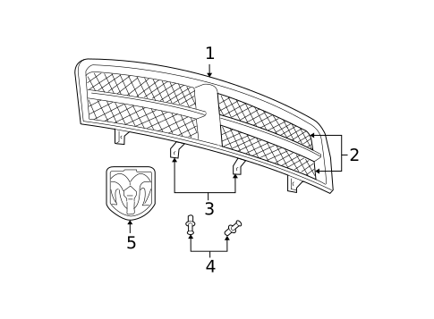 Grille & Components for 2005 Dodge Durango #0