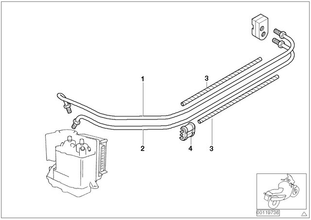 34322338104 - : Front Brake Pipe, Inlet for BMW-Motorrad Image