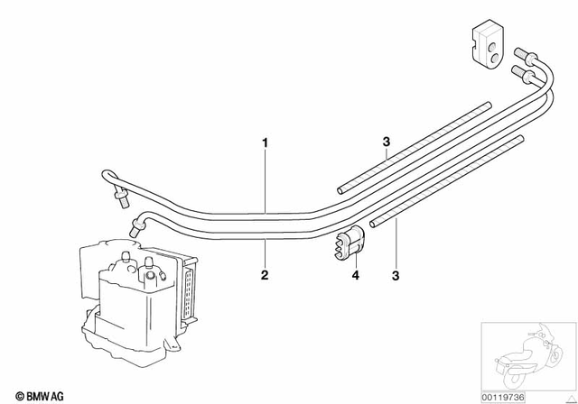 34322338104 - Brakes: Front Brake Pipe, Inlet -  for BMW-Motorrad Image