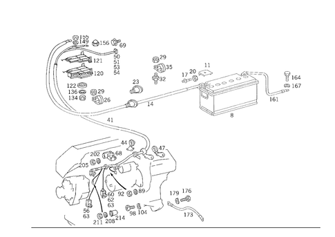 Battery, Starter/Alternator Cable for 1992 Mercedes-Benz 400E #1