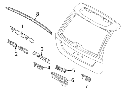 Exterior Trim - Lift Gate for 2014 Volvo XC60 #0