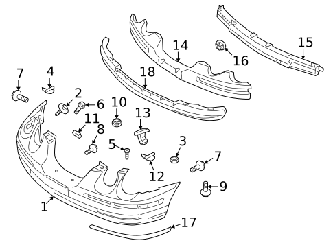 Bumper & Components - Front for 2007 Kia Amanti #0