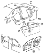 5008296AC - : Center Pillar Weatherstrip, Right for Dodge: Neon Image