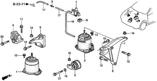 Engine Mount (3) for 1998 Acura CL #0