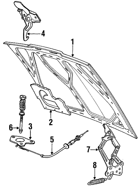 Hood & Components for 1991 Volvo 780 #0