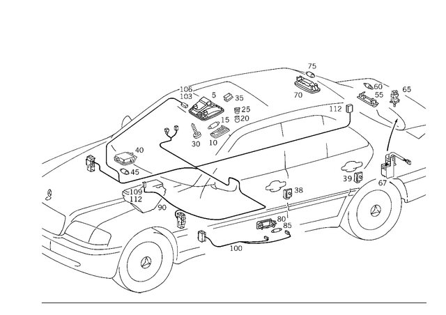 2088204401 - Electrical System: Interior Lamp for Mercedes-Benz: C280, C43 AMG, CLK430, E430 Image image