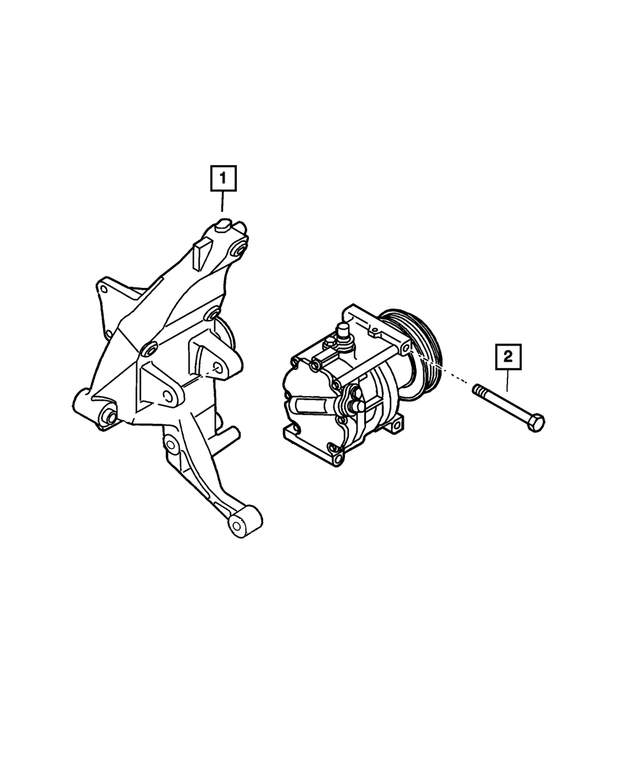 68073065AA - Air Conditioners and Heaters: A/c Compressor Bracket for Mopar Image
