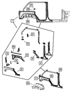 68002324AI - Body Sheet Metal Except Doors: Body Side Aperture Rear Panel, Right for Mopar Image