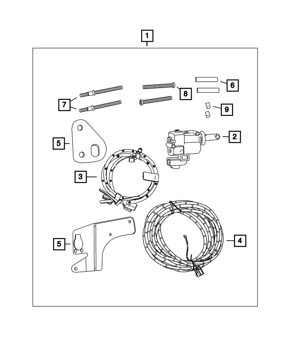 Tailgate Lock Kit - Mopar (82211668AB)