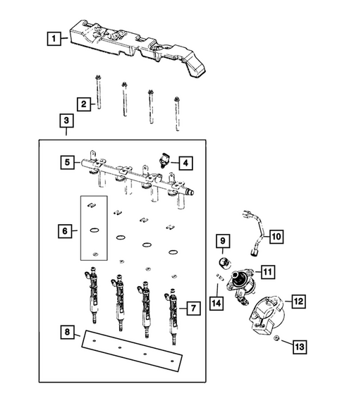 Fuel Rail and Injectors for 2023 Jeep Cherokee #0