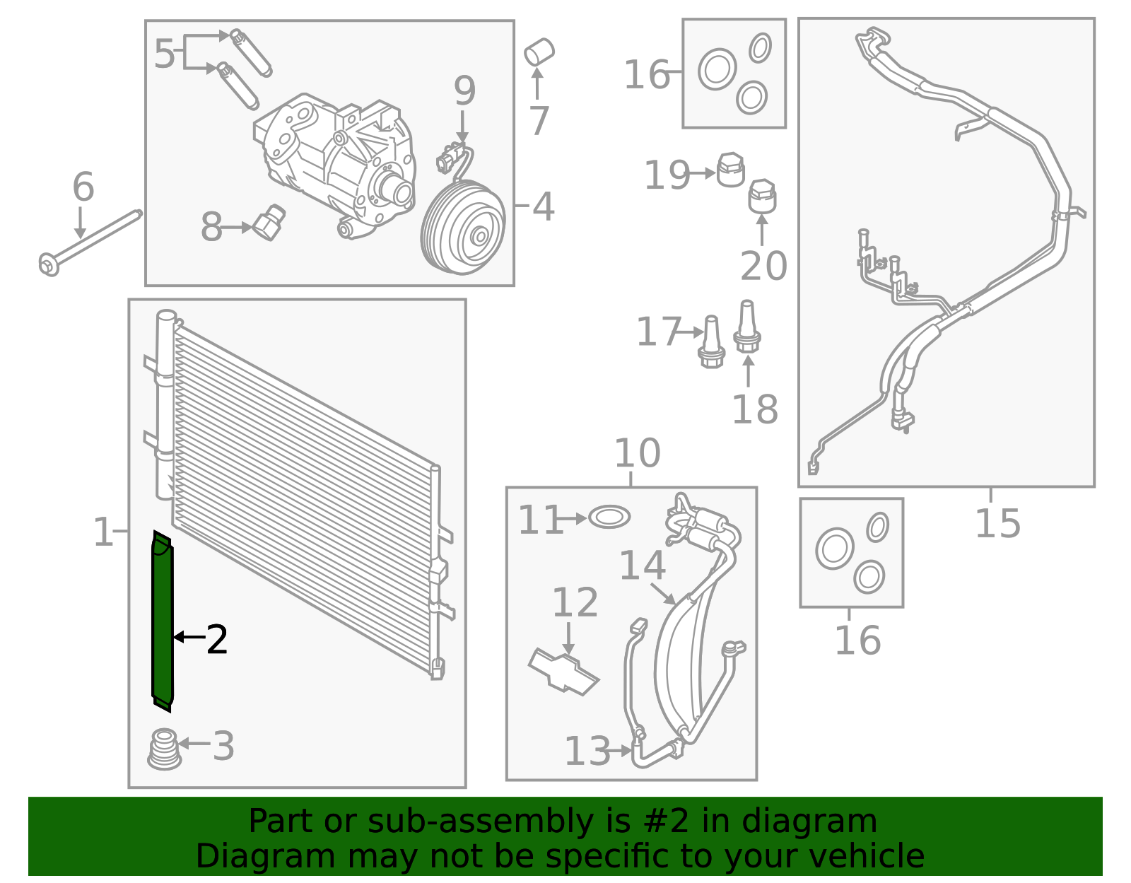 thumbnail image 2 of A/C Condenser With Receiver Drier For 2015-2018 Ford Focus - Direct Replacement 2 of 2