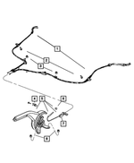 4877013AC - Brakes: Parking Brake Cable, Left for Dodge: Caliber | Jeep: Compass, Patriot Image