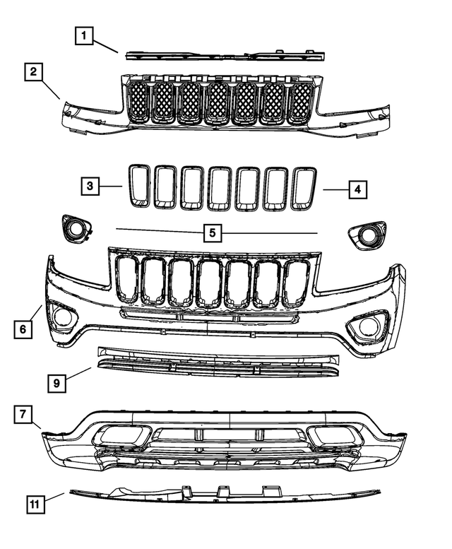 68109874AA - : Front Bumper Fascia Foam for Mopar Image