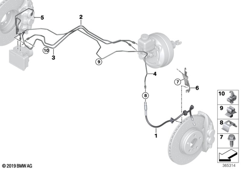 Brake Pipe, Front for 2017 BMW i8 #0