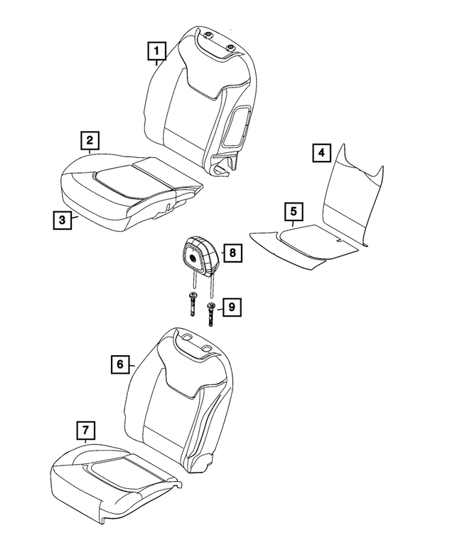 68610850AA - Interior Trim: Seat Back Foam, Left for Mopar Image image