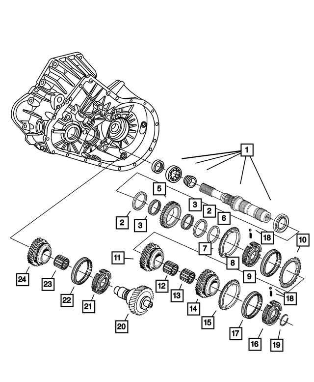 5096107AA - Getrag Manual Transaxle 5 Speed: Input Shaft for Mopar Image