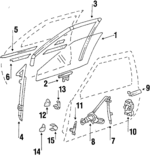 20037343 - Body: Glass for Buick: Skylark | Oldsmobile: Omega | Pontiac: Phoenix Image image