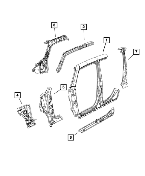Aperture Panel and Pillar Supports for 2019 Jeep Renegade #1