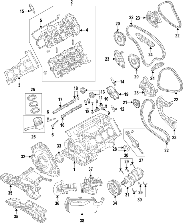 6E109465BL - Engine: Engine Timing Chain for Audi Image