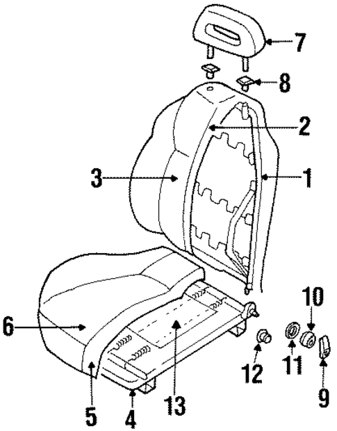 Front Seat Components for 1999 Honda Passport #0