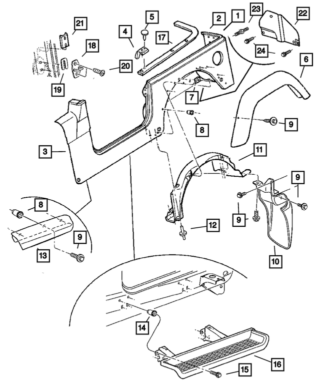 4874197AH - Body Sheet Metal Except Doors: Body Side Panel, Left for Mopar Image