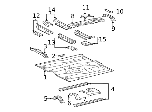 Floor & Rails for 2008 Toyota Avalon #0