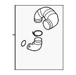 5Q0129654AF - Engine: Intake Pipe for Volkswagen: Arteon, Golf, Golf Alltrack, Golf R, Golf SportWagen, GTI, Jetta Image