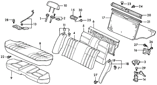 Rear Seat (2) for 1991 Honda Civic #0