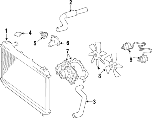 Radiator & Components for 1995 Toyota Camry #1