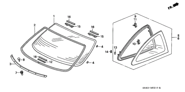 Rear Glass - Quarter Glass for 1995 Honda Civic #0