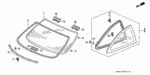 90675SR4003 - Body/Air Conditioning: GROMMET, RR. WINDSHIELD MOLDING for Honda Image