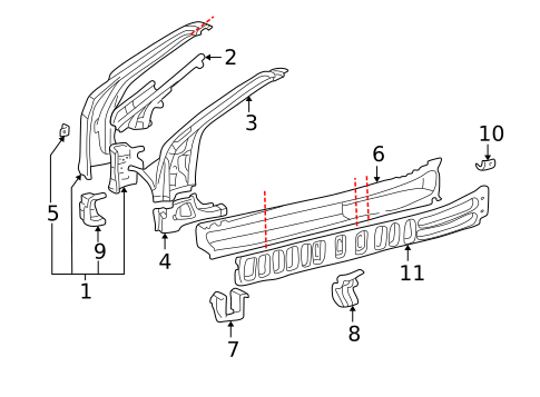 Hinge Pillar for 2003 Toyota MR2 Spyder #0