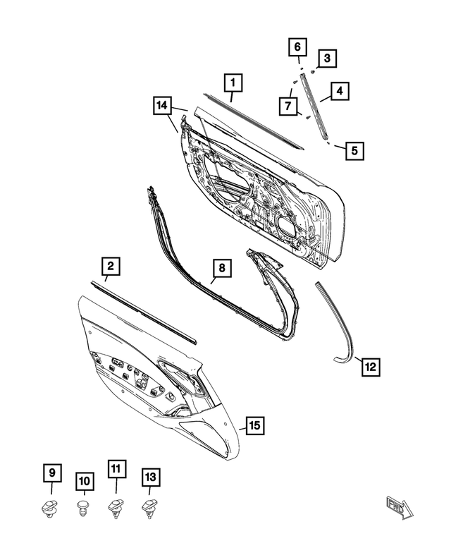 « 68465855AA – Doors, Door Mirrors and Related Parts : Latérale De Porte Avant Moulure, Côté Droit pour Mopar Image »