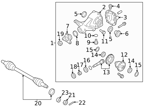 Axle & Differential for 2015 Hyundai Genesis #0