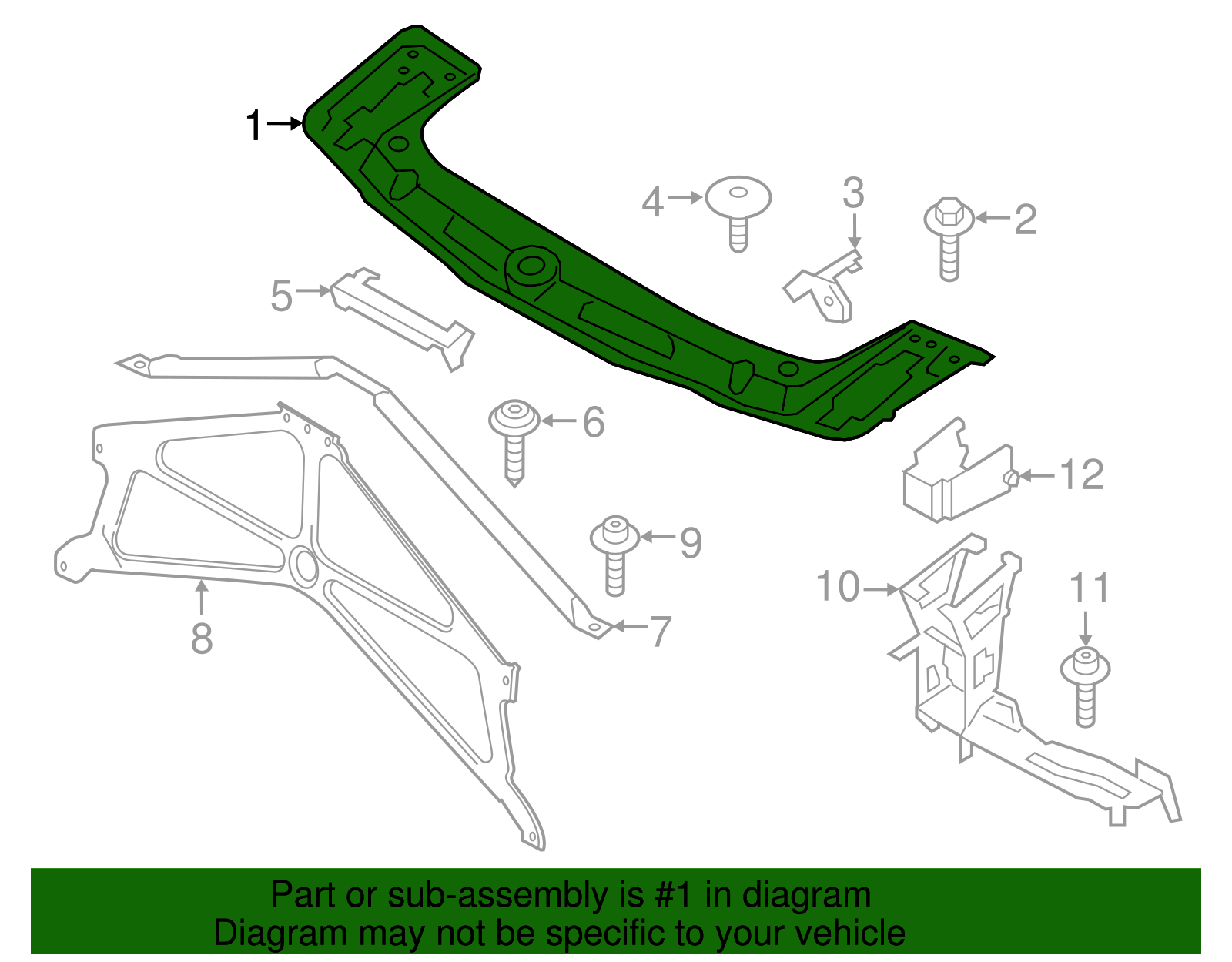51647294928 - 2014-2021 BMW Upper Tie Bar (51-64-7-294-928