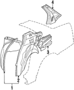 41141946377 - Body: Wheelhouse Assembly for BMW: 525i, 530i, 535i, 540i, M5 Image