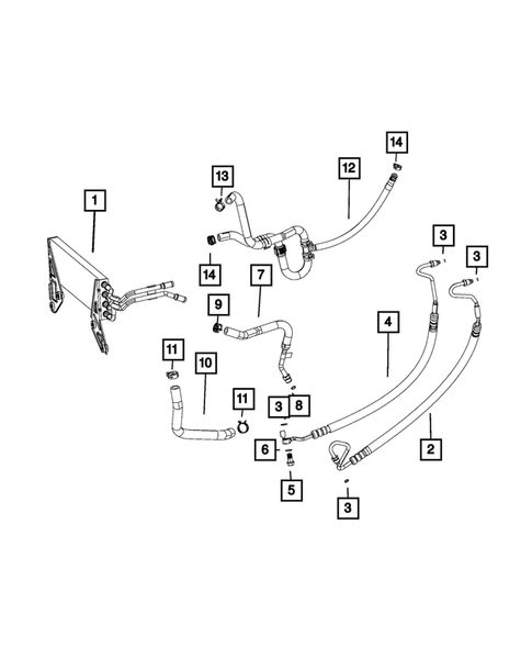 Power Steering Hoses for 2018 Ram 3500 #1