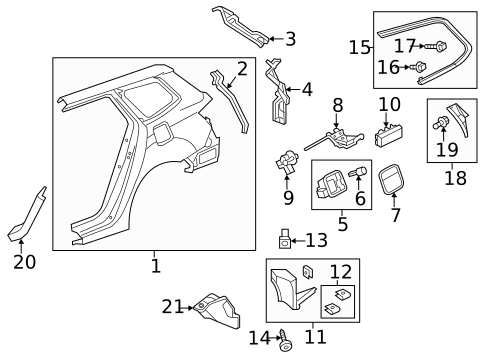 Quarter Panel & Components for 2014 Acura TSX #1