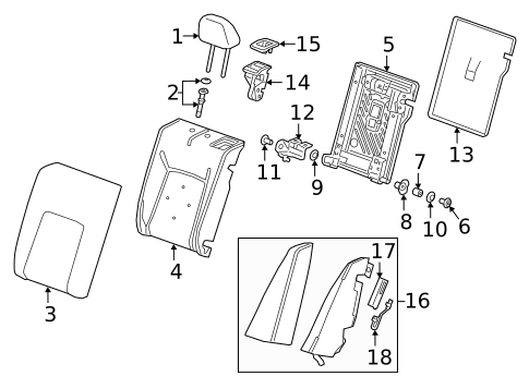 Rear Seat Components for 2019 Buick Regal Sportback #3