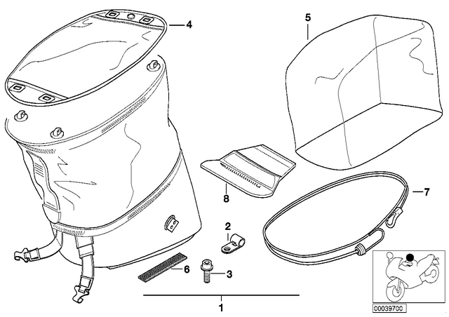 7119919905 - Luggage &amp; Storage: Fillister Head with Washer - M5X12 for BMW-Motorrad Image