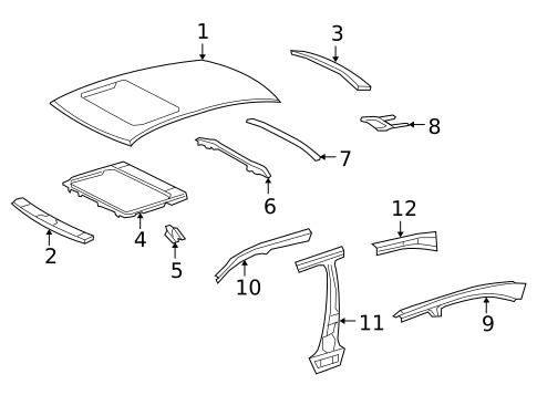 Roof & Components for 2008 Lexus LS600h #0