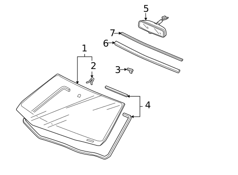 Glass - Windshield for 2007 Honda Accord #1