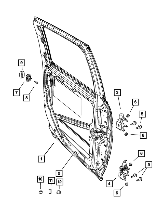 68564371AA - Doors, Door Mirrors and Related Parts: Rear Door Outer Repair Panel, Left for Mopar Image image